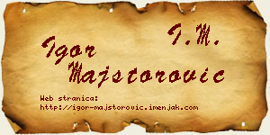 Igor Majstorović vizit kartica